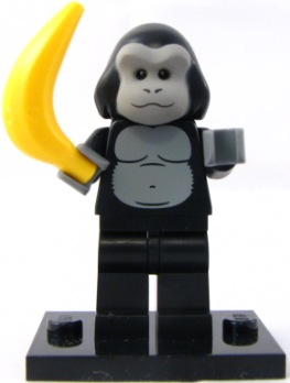 LEGO® Collectible Minifigure Series 3 – Gorilla Suit Guy set w/Stand & Acces (col03-12) Complete Set