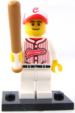 LEGO® Collectible Minifigure Series 3 – Baseball Player set w/Stand & Acces (col03-16) Complete Set with Stand & Accessories