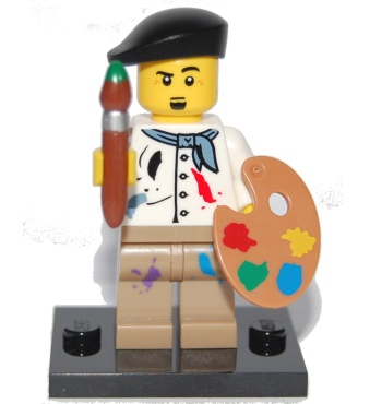LEGO® Collectible Minifigure Series 4 – Artist set w/Stand & Acces (col04-14) Complete Set with Stand & Accessories