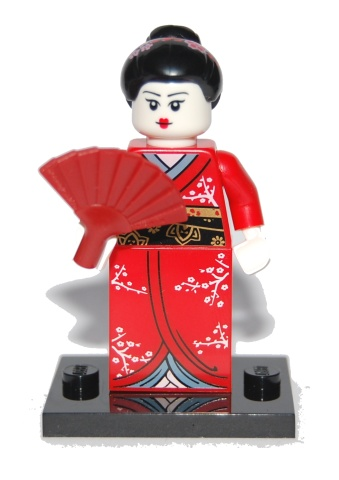 LEGO® Collectible Minifigure Series 4 – col04-2 Kimono Girl set w/Stand & Acces Complete Set with Stand & Accessories