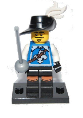 LEGO® Collectible Minifigure Series 4 – col04-3 Musketeer set w/Stand & Acces Complete Set with Stand & Accessories
