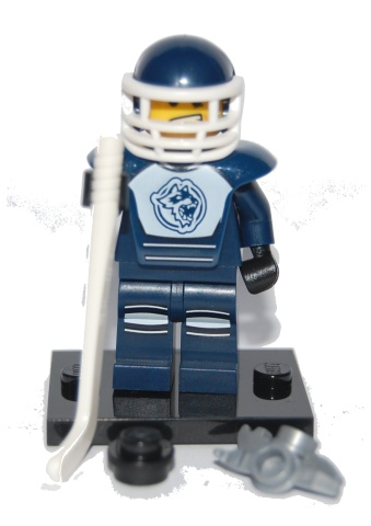 LEGO® Collectible Minifigure Series 4 – col04-8 Hockey Player set w/Stand & Acces Complete Set with Stand & Accessories