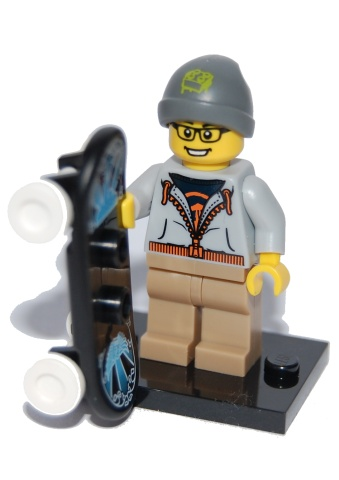 LEGO® Collectible Minifigure Series 4 – col04-9 Street Skater set w/Stand & Acces Complete Set with Stand & Accessories
