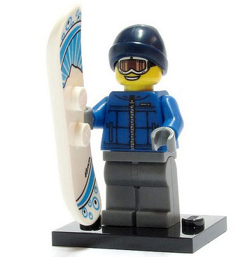 LEGO® Collectible Minifigure Series 5 – Snowboarder Guy set w/Stand & Acces (col05-16) Complete Set with Stand & Accessories