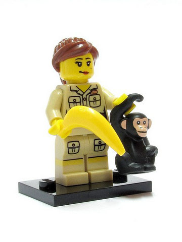 LEGO® Collectible Minifigure Series 5 – col05-7 Zookeeper set w/Stand & Acces Complete Set with Stand & Accessories