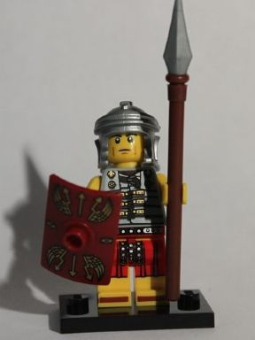 LEGO® Collectible Minifigure Series 6 – Roman Soldier set w/Stand & Acces (col06-10) Complete Set with Stand & Accessories