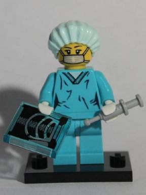 LEGO® Collectible Minifigure Series 6 – Surgeon set w/Stand & Acces (col06-11) Complete Set with Stand & Accessories