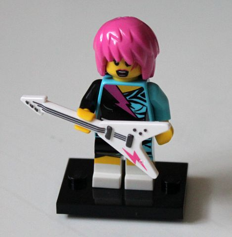 LEGO® Collectible Minifigure Series 7 – Rocker Girl set w/Stand & Acces (col07-15) Complete Set with Stand & Accessories