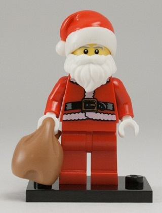 LEGO® Collectible Minifigure Series 8 – Santa set w/Stand & Acces (col08-10) Complete Set with Stand & Accessories