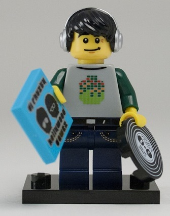 LEGO® Collectible Minifigure Series 8 – DJ set w/Stand & Acces (col08-12) Complete Set with Stand & Accessories