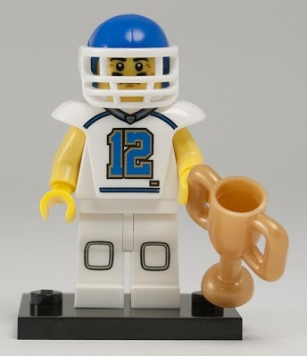 LEGO® Collectible Minifigure Series 8 – col08-5 Football Player set w/Stand & Acces Complete Set with Stand & Accessories
