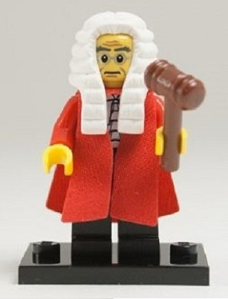 LEGO® Collectible Minifigure Series 9 – Judge set w/Stand & Acces (col09-10) Complete Set with Stand & Accessories