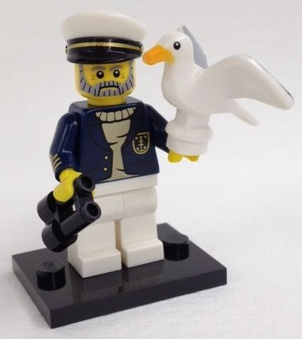 LEGO® Collectible Minifigure Series 10 – Sea Captain Set w/Stand & Access (col10-10) Complete Set with Stand & Accessories