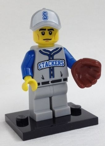 LEGO® Collectible Minifigure Series 10 – Baseball Fielder set w/Stand & Acces (col10-13) Complete Set