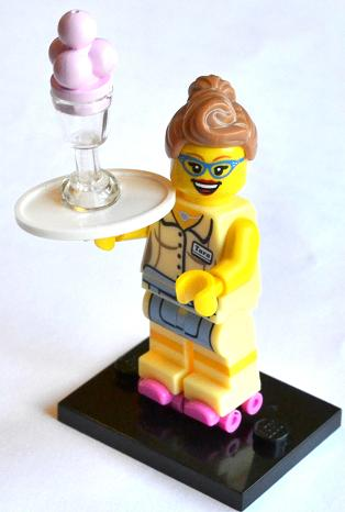 LEGO® Collectible Minifigure Series 11 – Diner Waitress Set w/Stand & Access (col11-13) Complete Set