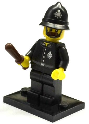 LEGO® Collectible Minifigure Series 11 – Constable Set w/Stand & Access (col11-15) Complete Set with Stand & Accessories