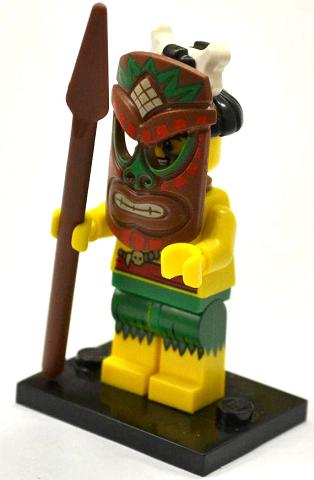 LEGO® Collectible Minifigure Series 11 – col11-5 Island Warrior Set w/Stand & Access Complete Set with Stand & Accessories