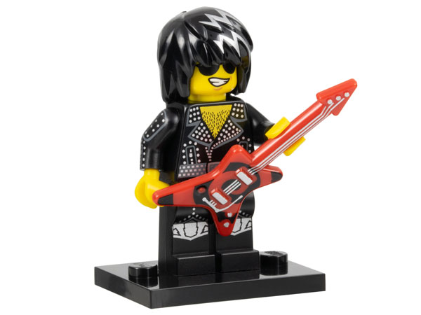 LEGO® Collectible Minifigure Series 12 – Rock Star set w/Stand & Acces (col12-12) Complete Set with Stand & Accessories