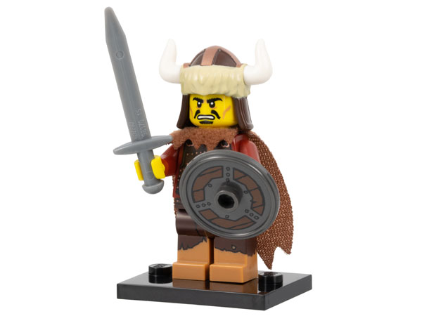 LEGO® Collectible Minifigure Series 12 – col12-2 Hun Warrior set w/Stand & Acces Complete Set with Stand & Accessories