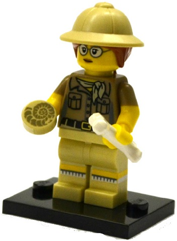 LEGO® Collectible Minifigure Series 13 – col13-6 Paleontologist set w/Stand & Acces Complete Set with Stand & Accessories