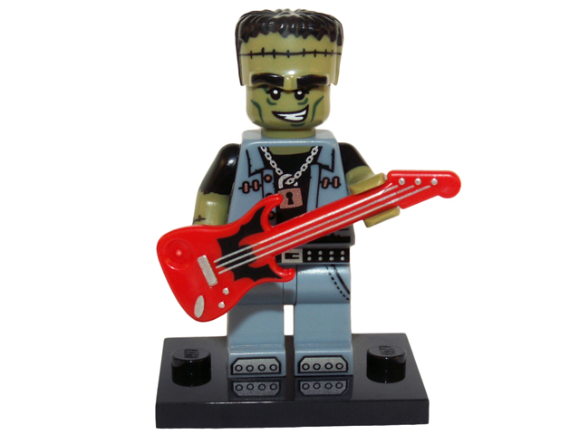 LEGO® Collectible Minifigure Series 14 – Monster Rocker set w/Stand & Acces (col14-12) Complete Set with Stand & Accessories