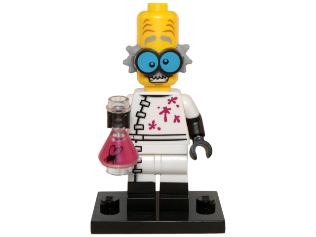 LEGO® Collectible Minifigure Series 14 – col14-3 Monster Scientist set w/Stand & Acces Complete Set with Stand & Accessories