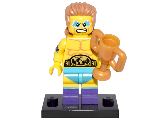 LEGO® Collectible Minifigure Series 15 – Wrestling Champion set w/Stand & Acces (col15-14) Complete Set