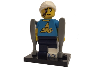 LEGO® Collectible Minifigure Series 15 – col15-4 Clumsy Guy set w/Stand & Acces Complete Set with Stand & Accessories