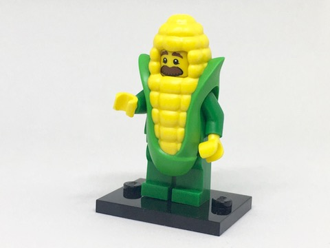 LEGO® Collectible Minifigure Series 17 – col17-4 Corn Cob Guy set w/Stand & Acces Complete Set with Stand & Accessories