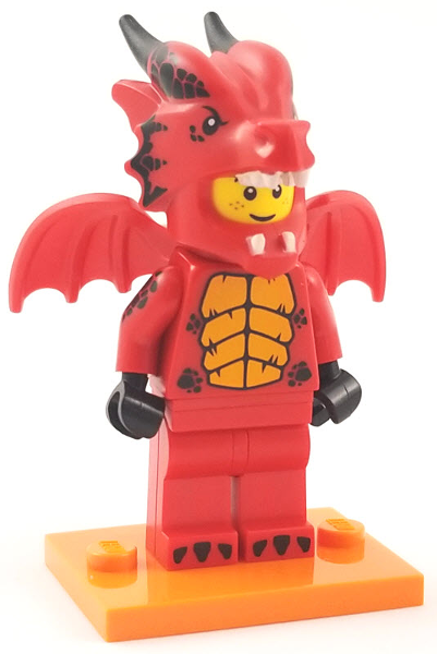 LEGO® Collectible Minifigure Series 18 – col18-7 Dragon Suit Guy set w/Stand & Acces Complete Set with Stand & Accessories