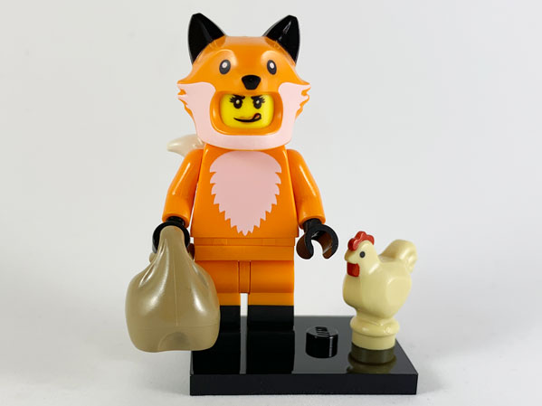 LEGO® Collectible Minifigure Series 19 – Fox Costume Girl set w/Stand & Acces (col19-14) Complete Set