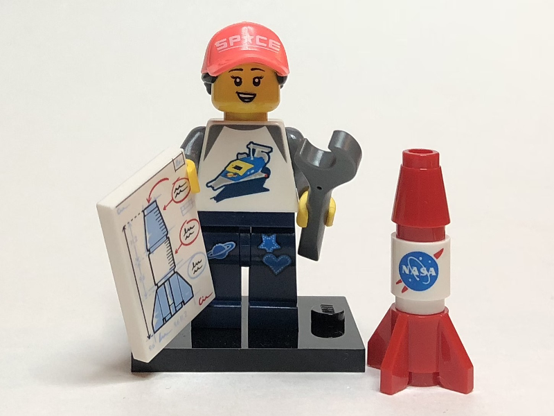 LEGO® Collectible Minifigure Series 20 – col20-6 Space Fan set w/Stand & Acces Complete Set with Stand & Accessories