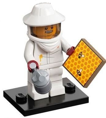 LEGO® Collectible Minifigure Series 21 – col21-7 Beekeeper set w/Stand & Acces Complete Set with Stand & Accessories