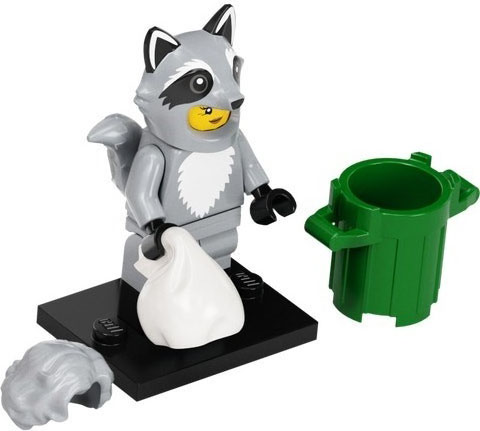 LEGO® Collectible Minifigure Series 22 – Raccoon Costume Fan set w/Stand & Acces (col22-10) Complete Set