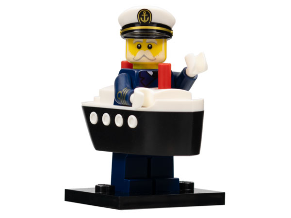 LEGO® Collectible Minifigure Series 23 – Ferry Captain set w/Stand & Acces (col23-10) Complete Set with Stand & Accessories