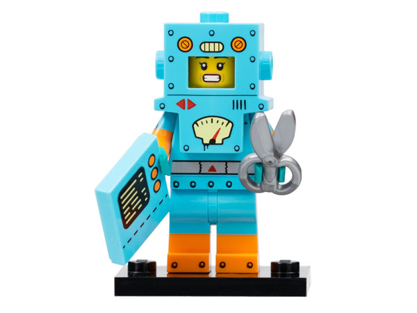 LEGO® Collectible Minifigure Series 23 – col23-6 Cardboard Robot set w/Stand & Acces Complete Set with Stand & Accessories