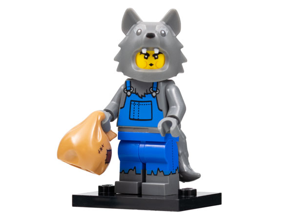 LEGO® Collectible Minifigure Series 23 – col23-8 Wolf Costume set w/Stand & Acces Complete Set with Stand & Accessories