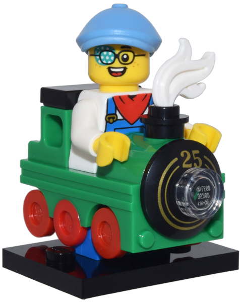 LEGO® Collectible Minifigure Series 25 – Train Kid set w/Stand & Acces (col25-10) Complete Set with Stand & Accessories