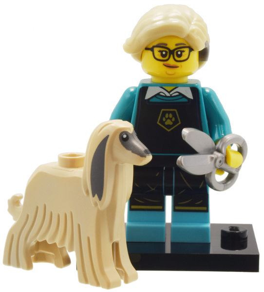 LEGO® Collectible Minifigure Series 25 – Pet Groomer set w/Stand & Acces (col25-12) Complete Set with Stand & Accessories