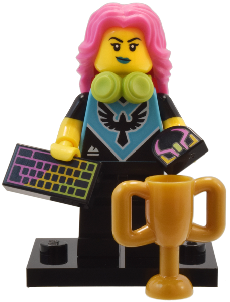 LEGO® Collectible Minifigure Series 25 – col25-2 E-Sports Gamer set w/Stand & Acces Complete Set with Stand & Accessories