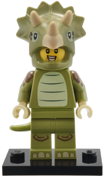 LEGO® Collectible Minifigure Series 25 – col25-8 Triceratops Costume Fan Set Complete Set with Stand & Accessories