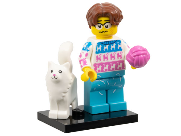LEGO® Collectible Minifigure Series 27 – Cat Lover set w/Stand & Acces (col27-11) Complete Set with Stand & Accessories