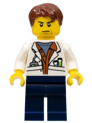 Preowned LEGO® Minifigure – Jungle col309 City Jungle Scientist White Lab Coat w/Test Tubes