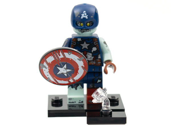 LEGO® Collectible Minifigure Series 1 – colmar-9 Zombie Captain America Marvel  Set Complete Set with Stand & Accessories