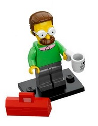 LEGO® Collectible Minifigure Series 1 – colsim-7 Ned Flanders The Simpsons set w/Stand & Acces Complete Set