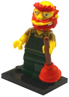 LEGO® Collectible Minifigure Series 2 – colsim2-13 Groundskeeper Willie Simpsons Set Complete Set with Stand & Accessories