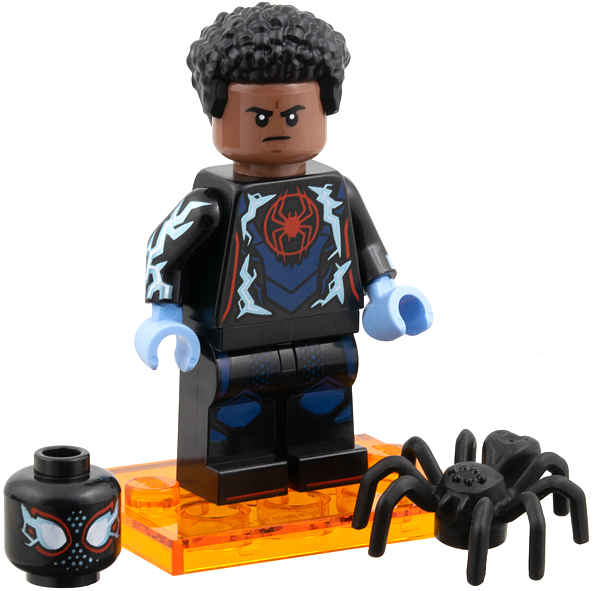 LEGO® Minifigure colspi-1 Miles Morales / Spider-Man, Spider-Man Across the Spider-Verse (Complete Set with Stand and Accessories)