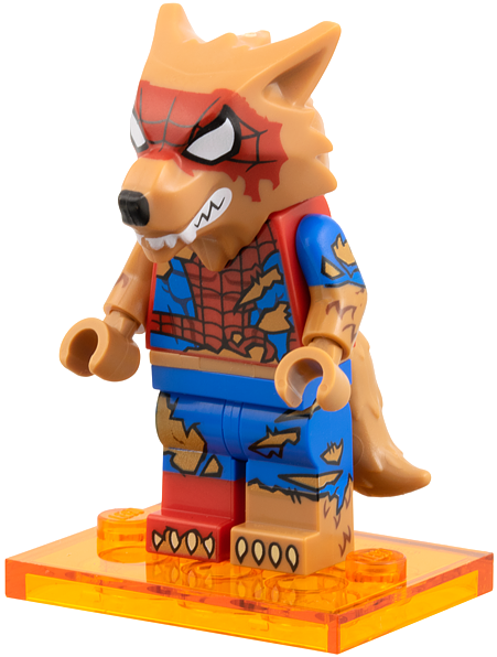 LEGO® Minifigure colspi-12 Peter Parker / Werewolf Spider-Man, Spider-Man Across the Spider-Verse (Complete Set with Stand and Accessories)