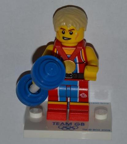 LEGO® Collectible Minifigure Series – coltgb-7 Wondrous Weightlifter Team GB set w/Stand & Acces Complete Set