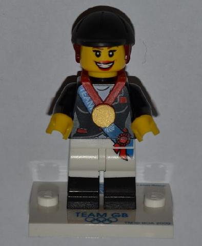 LEGO® Collectible Minifigure Series – coltgb-8 Horseback Rider Team GB set w/Stand & Acces Complete Set